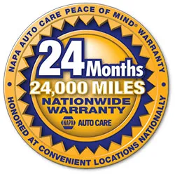 24 month/24,000 mile NAPA Auto Care warranty